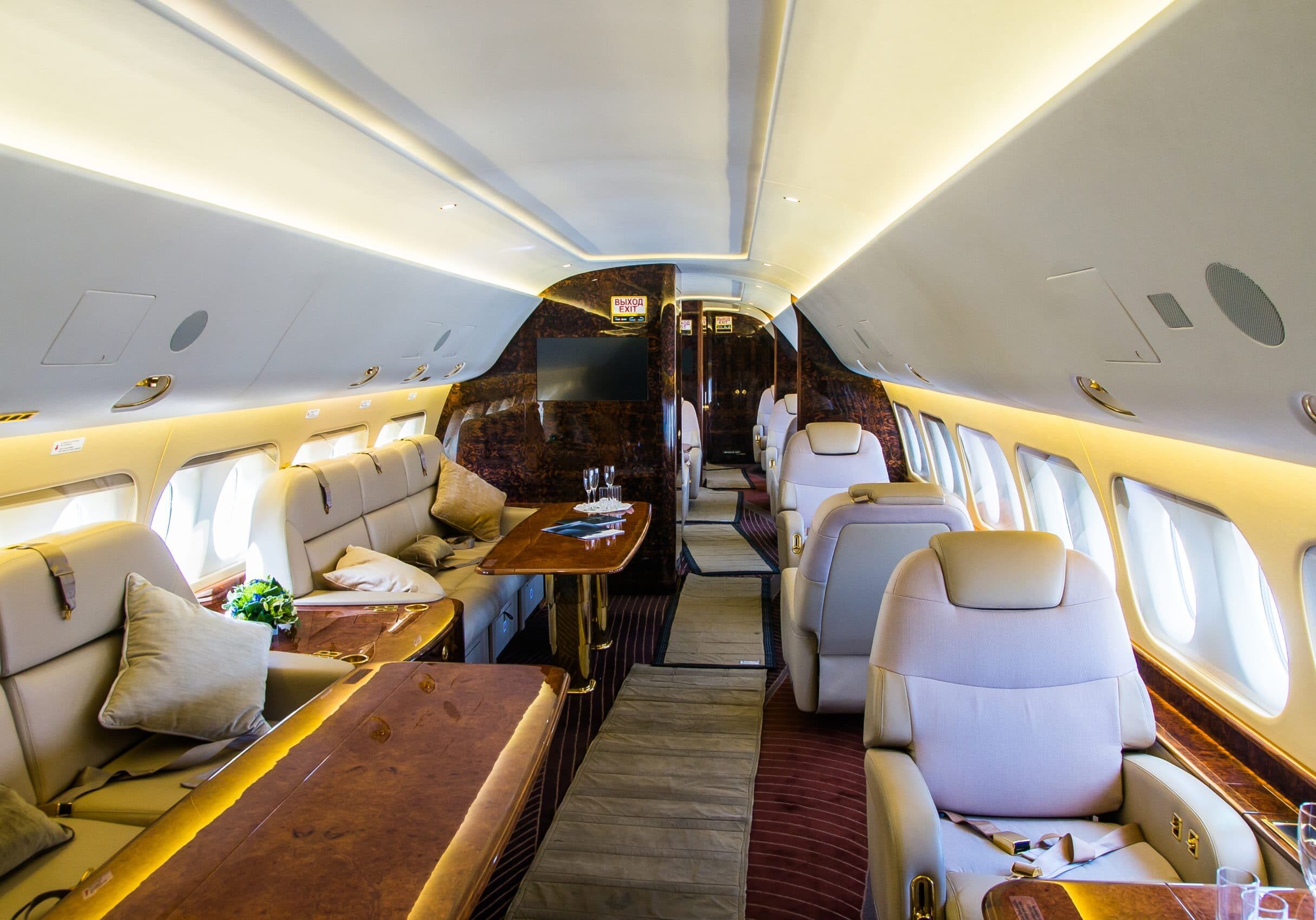 Private Jet Interior Diamond Compass Travel Inc